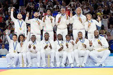 Team of France, gold medalist in judo mixed team competition